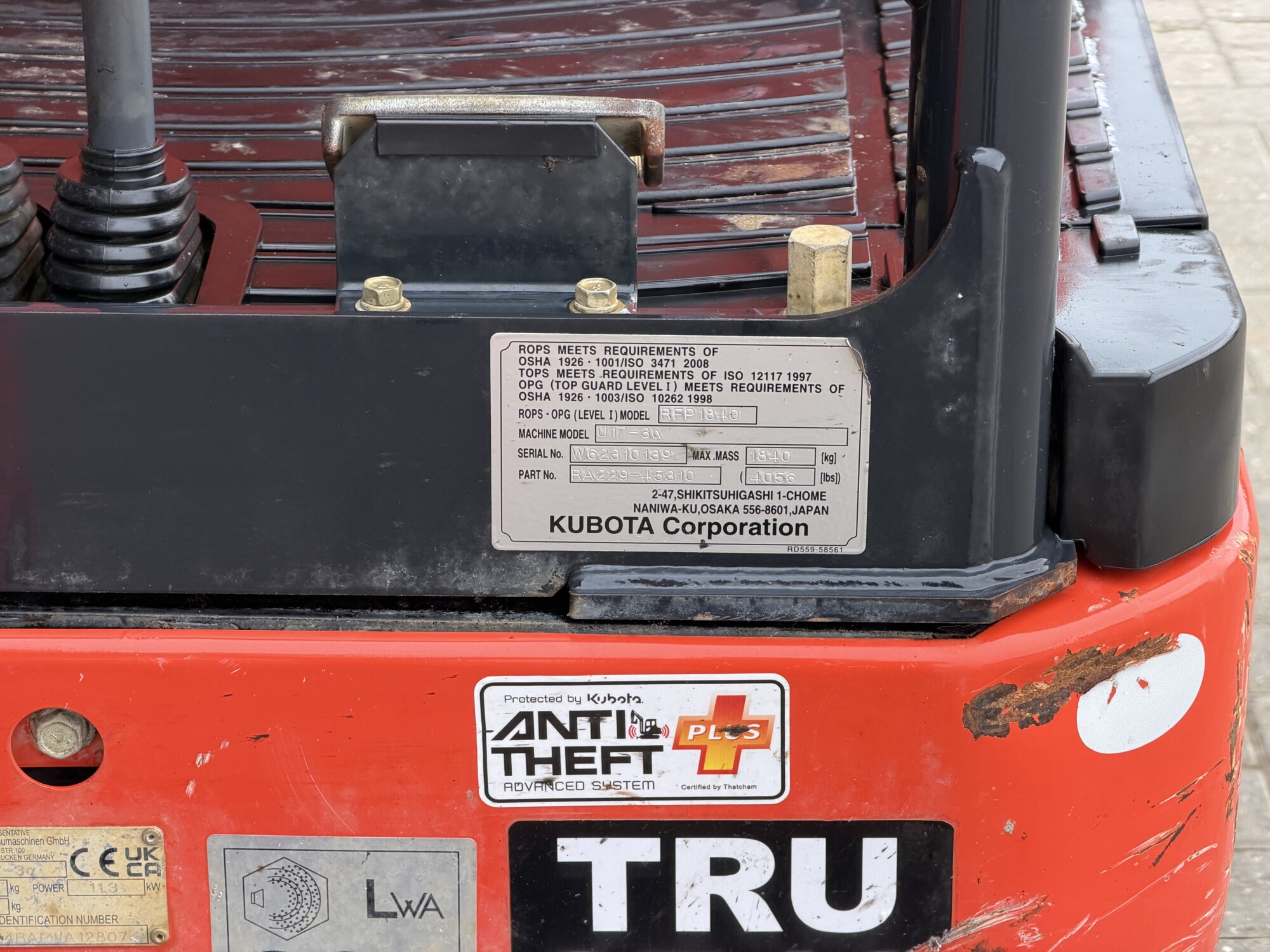 TRU2746 - 2023, KUBOTA U17-3 MINI EXCAVATOR - Image 8