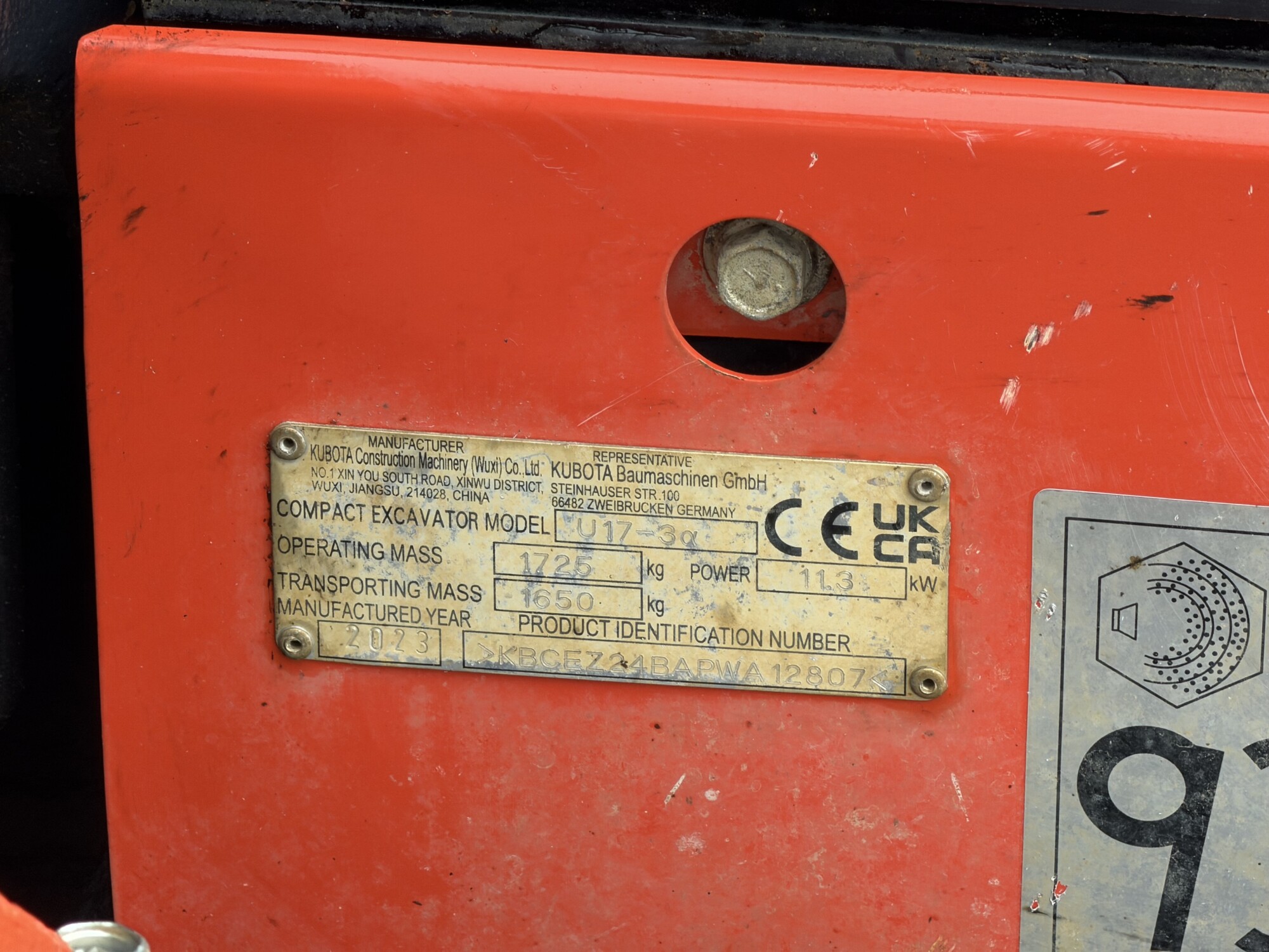 TRU2746 - 2023, KUBOTA U17-3 MINI EXCAVATOR - Image 9