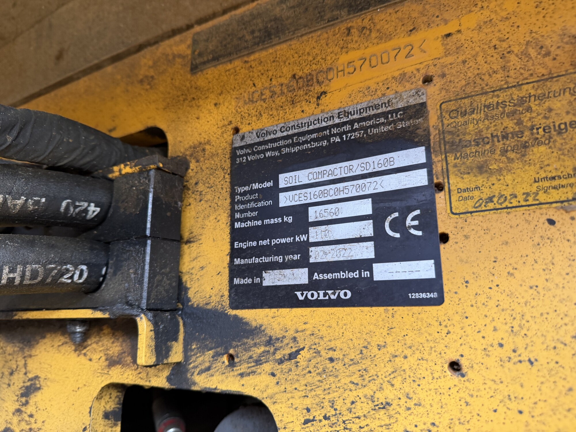 TRU2148 - FEB 2022, VOLVO SD160B SOIL COMPACTOR - Image 8