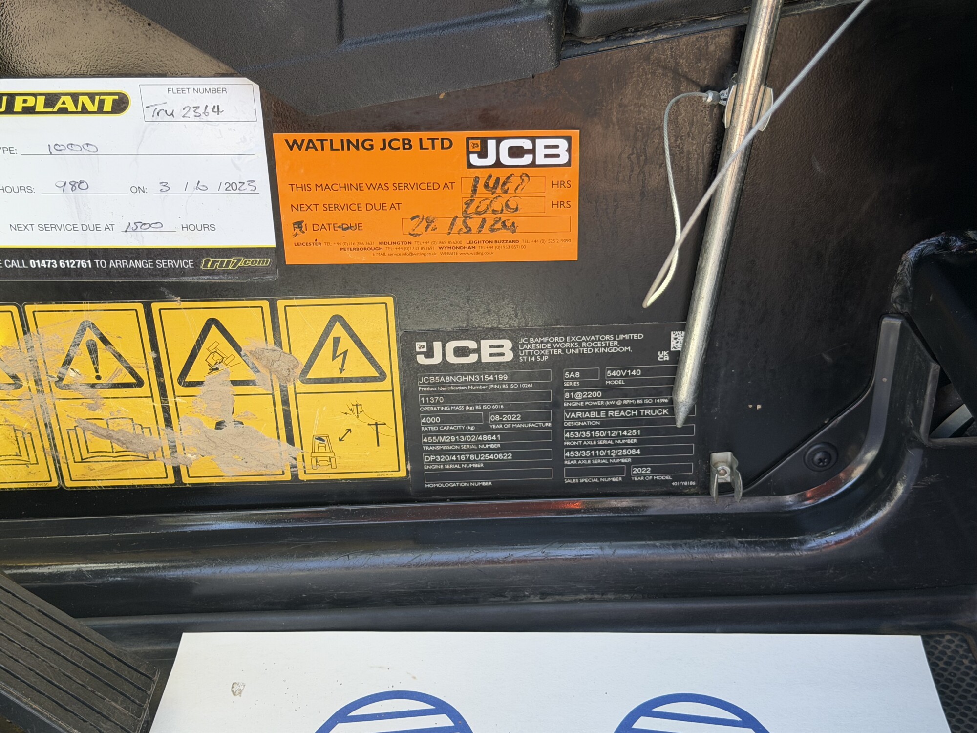 TRU2364 - AUGUST 2022, JCB 540-140 TELEHANDLER *81 KW ENGINE - Image 9