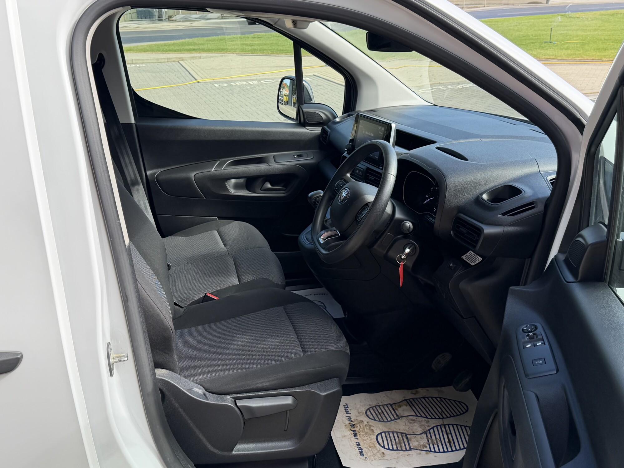 Toyota Proace City front cab interior with grey cloth seats