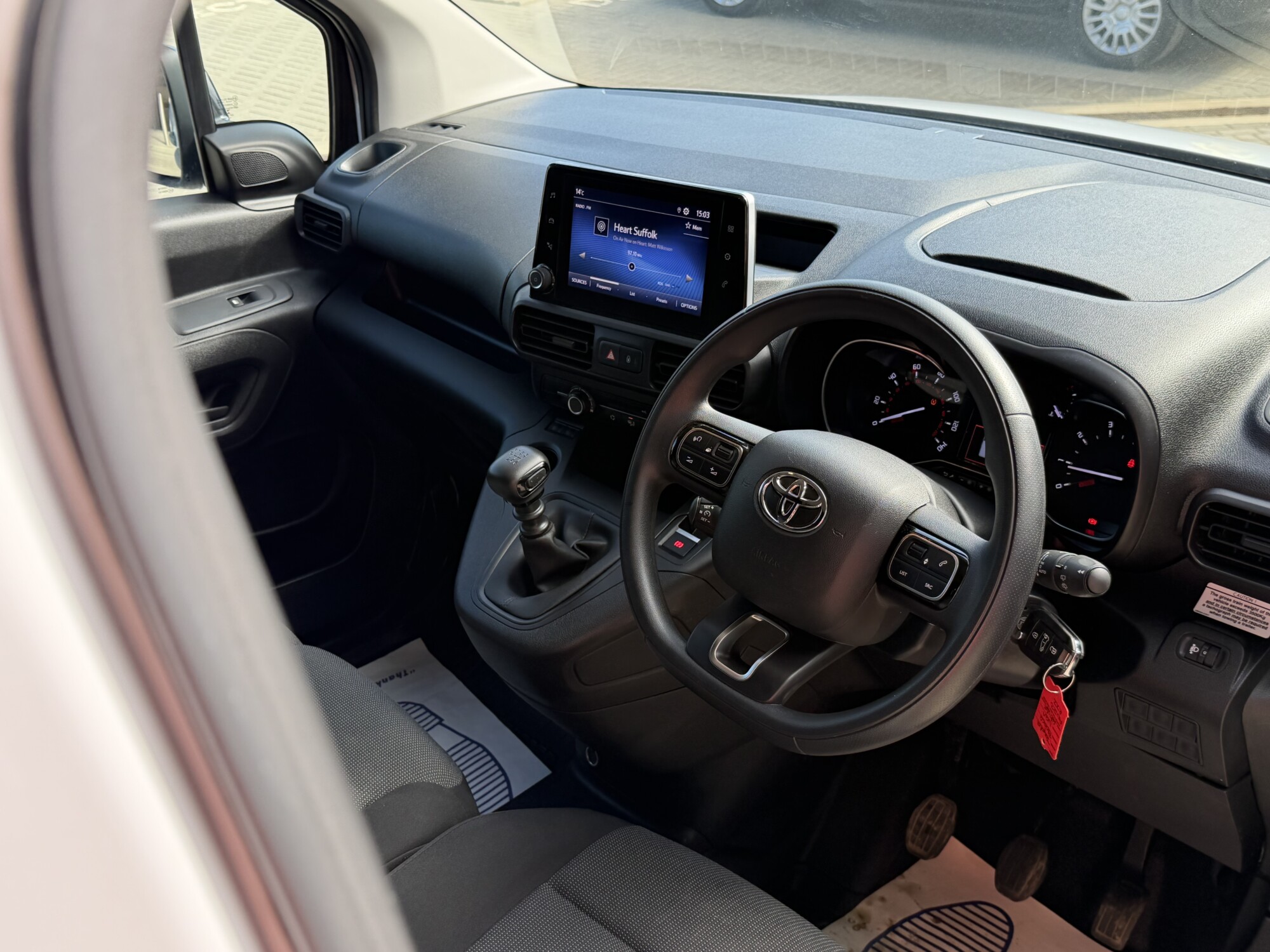 Toyota Proace City dashboard with touchscreen and manual gearbox