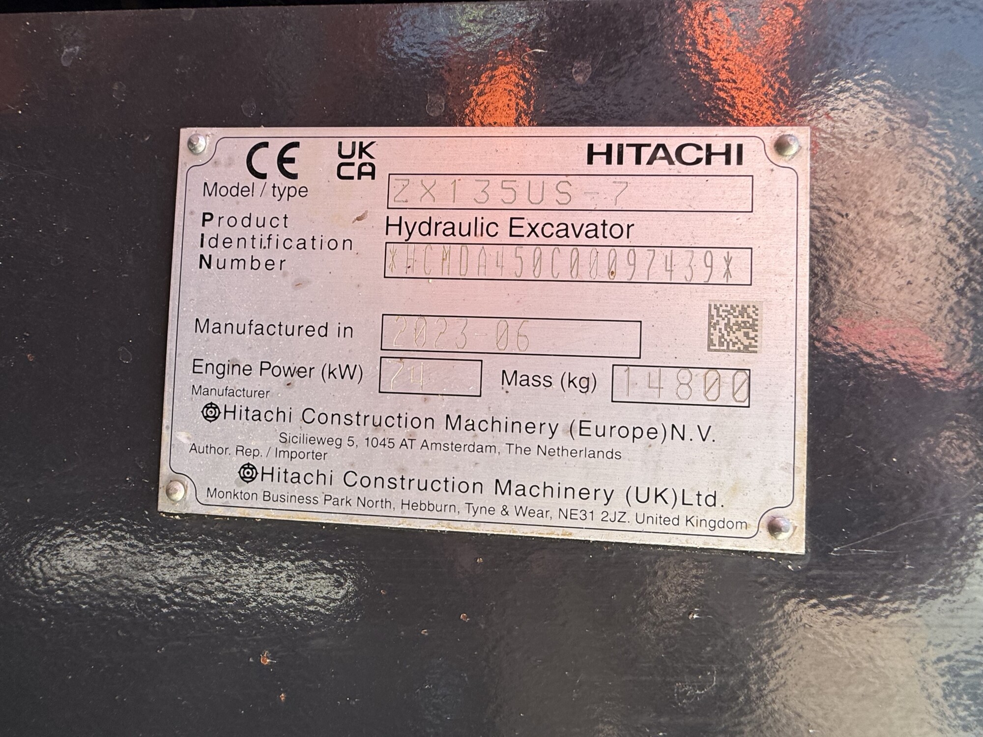 TRU2770 - JUNE 2023, HITACHI ZX135 US-7 EXCAVATOR *HEIGHT & SLEW RESTRICTOR* - Image 9