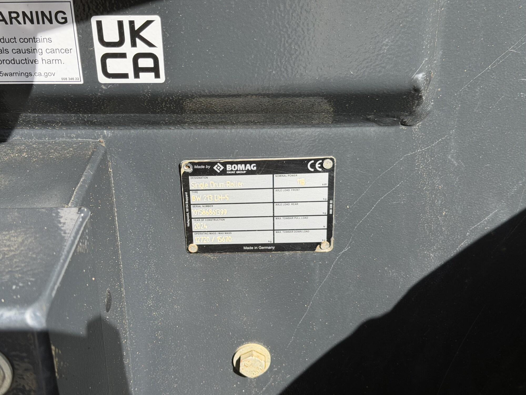 TRU3049 - 2024, BOMAG BW 213 SINGLE DRUM ROLLER - Image 8